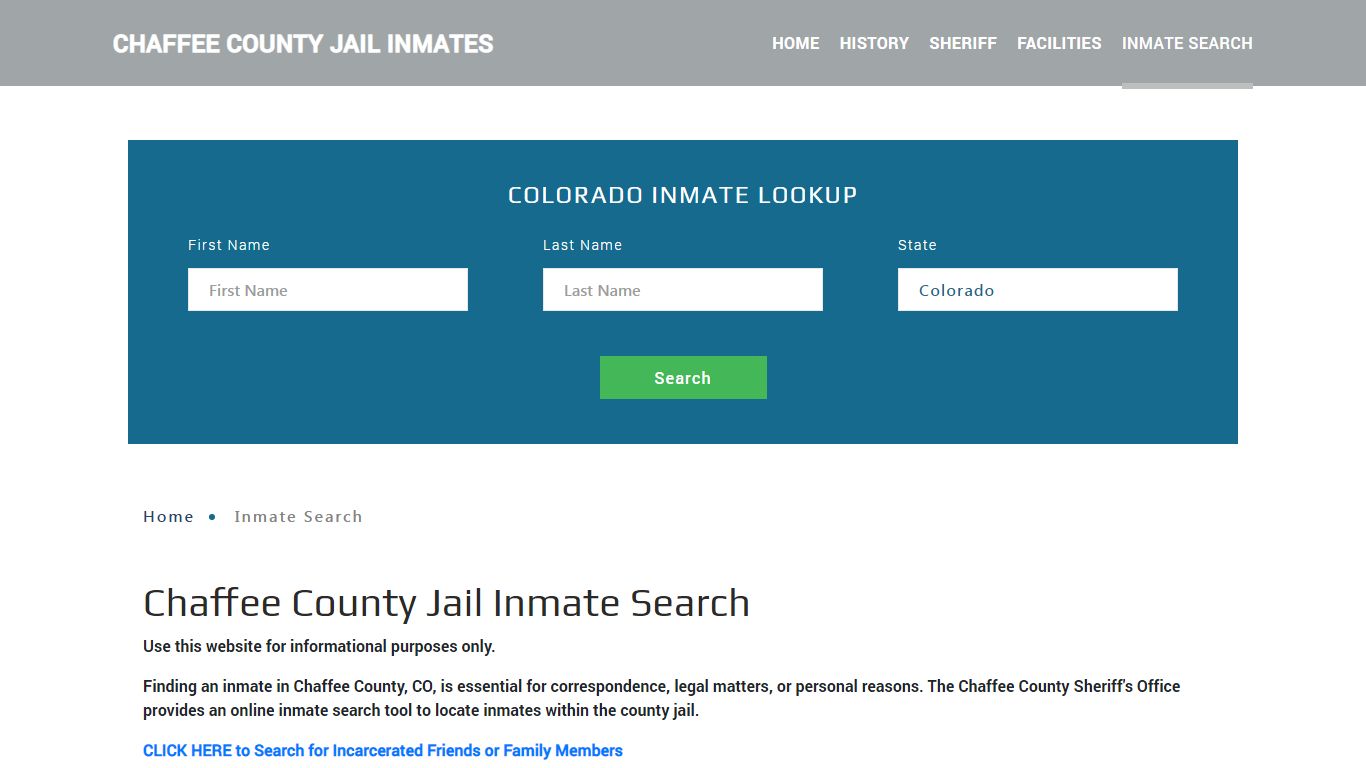 Chaffee County, CO Detainee Lookup