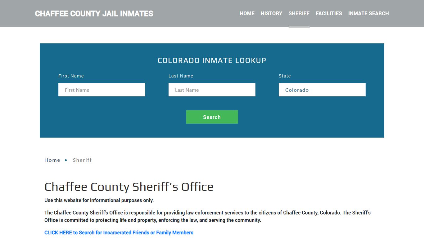 Chaffee County Sheriff, CO Arrest Warrant Lookup